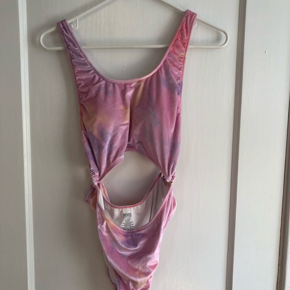 Velvet multi colored one piece swimsuit